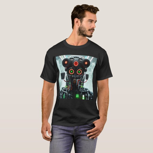 Robot 5 men Schwarzer T - Shirt (Vorne ganz)