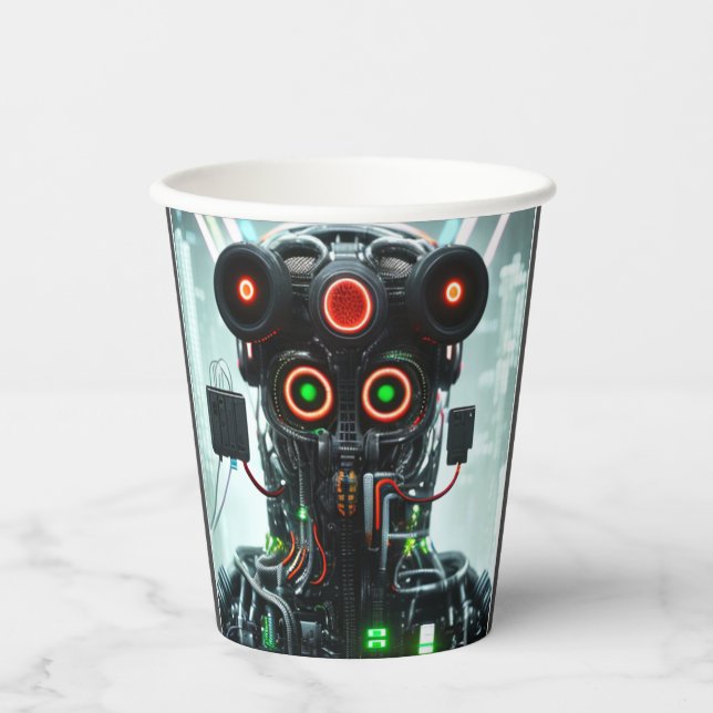 Robot-5-Papierbecher Pappbecher (Vorderseite)