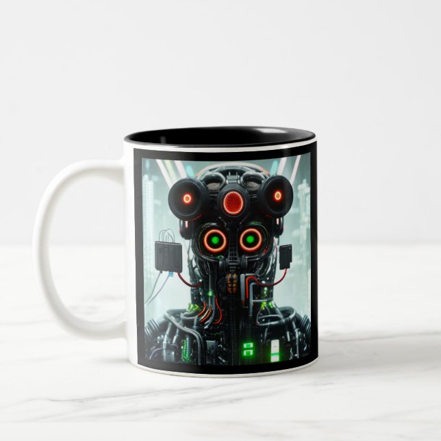 Robot 5 schwarze zweifarbige Tasse (Links)