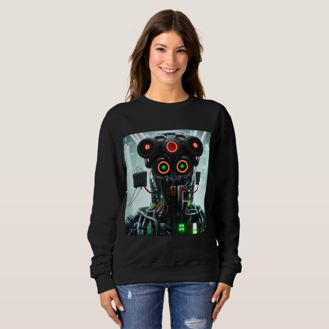 Robot 5 Women Black Sweatshirt (Vorne ganz)