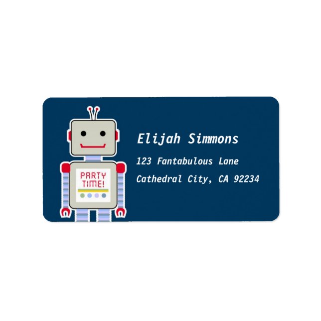 Robot Address Labels Adressaufkleber (Vorne)