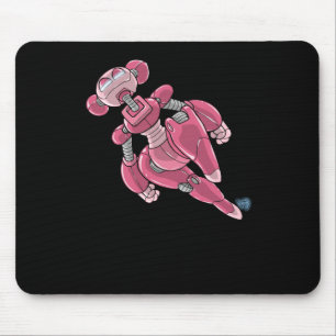 Robot Anime Mädchen Rosa Aufkleber Mousepad