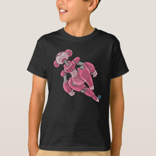 Robot Anime Mädchen Rosa Aufkleber T-Shirt