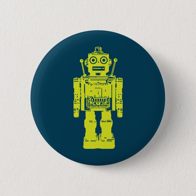 Robot-Aufkleber Button (Vorderseite)