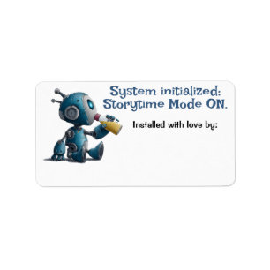 Robot-Baby-Shower-Geschichtenmodus-EIN-Buchlabels Adressaufkleber