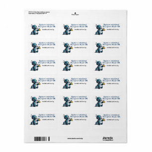 Robot Baby Shower Storytime Mode on Book Labels Adressaufkleber