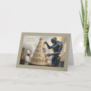 Robot Bäcker fantastische Hochzeitstorte Bestellun Karte