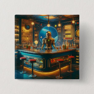 Robot Barkeeper in der interstellaren Space Age-Kn Button