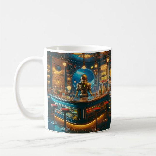 Robot Barkeeper in der interstellaren Space Age-Kn Kaffeetasse (Links)