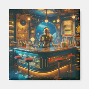Robot Barkeeper in der interstellaren Space Age-Kn Magnet