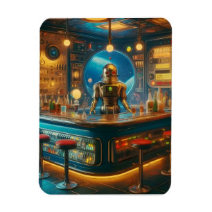 Robot Barkeeper in der interstellaren Space Age-Kn Magnet