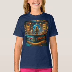 Robot Barkeeper in der interstellaren Space Age-Kn T-Shirt