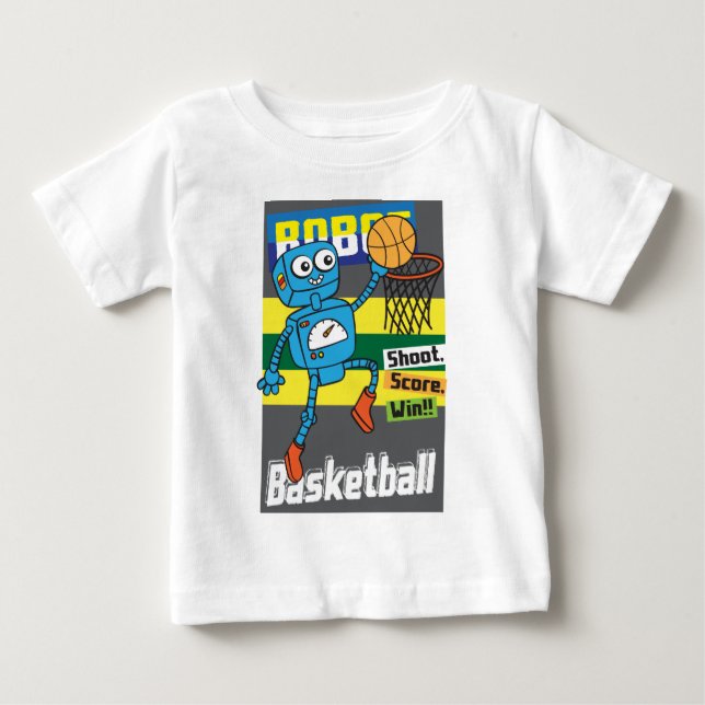Robot Basketball-Baby Baby T-shirt (Vorderseite)