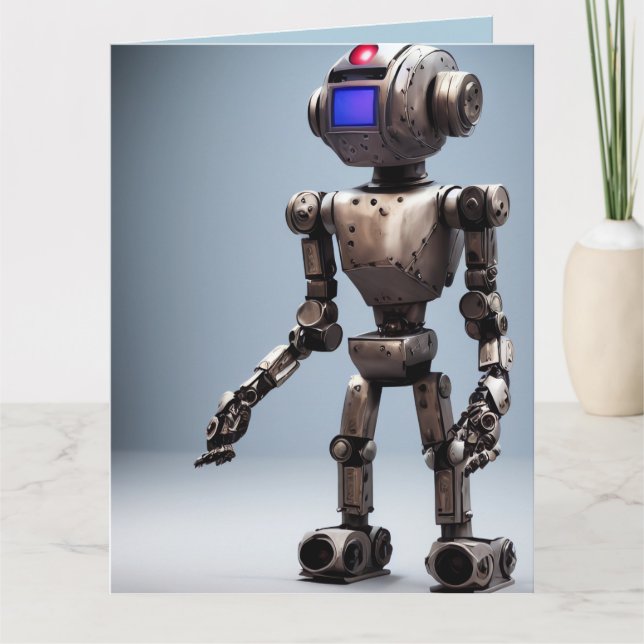 ROBOT BIRTHDAY Grußkarte Karte (Vorderseite)