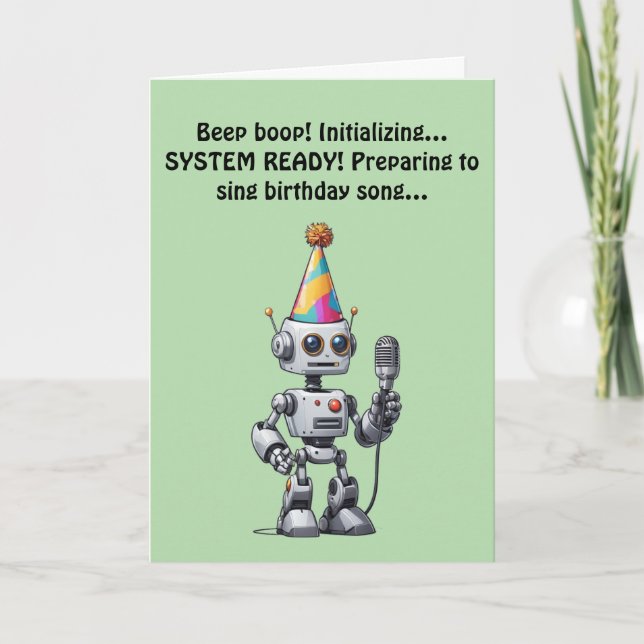Robot Birthday Malfunction singen! Einladung (Vorderseite)