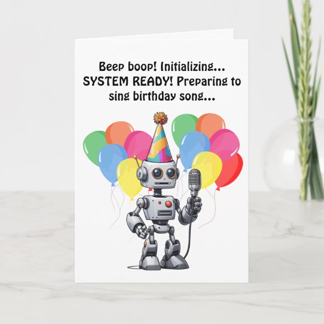 Robot Birthday Malfunction singen! Einladung (Vorderseite)
