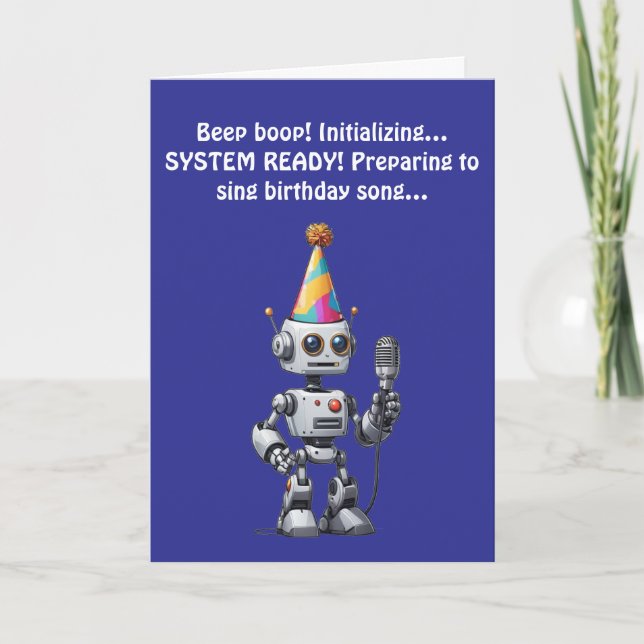 Robot Birthday Malfunction singen! Einladung (Vorderseite)