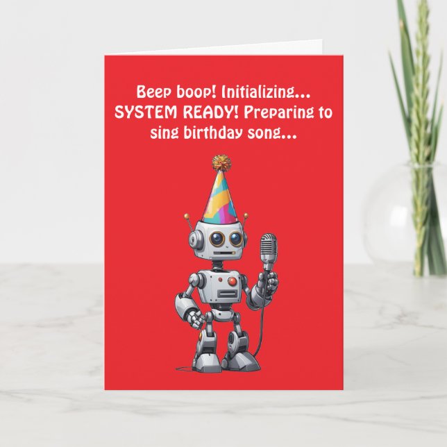 Robot Birthday Malfunction singen! Einladung (Vorderseite)