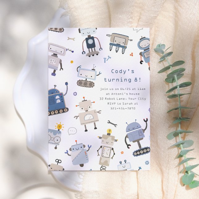 Robot Birthday Party Einladung (Von Creator hochgeladen)
