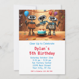 Robot Birthday Party Einladungen zum digitalen Dow