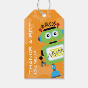Robot Birthday Party Gastgeschenk Danke Tags Geschenkanhänger