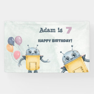 Robot Birthday Party-Kinder Banner