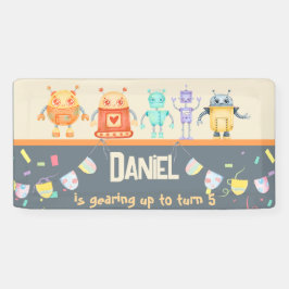 Robot Birthday Party-Kinder Banner