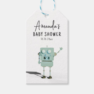 Robot boy Baby Shower Geschenkanhänger