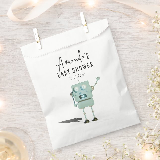 Robot boy Baby Shower Geschenktütchen (Ausgeschnitten)