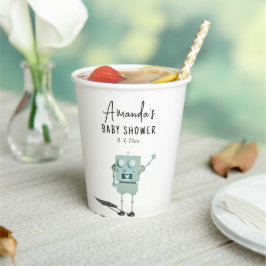 Robot boy Baby Shower Pappbecher