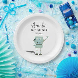 Robot boy Baby Shower Pappteller