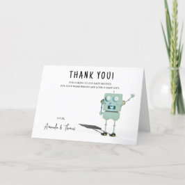 Robot boy Baby Shower - vielen Dank Dankeskarte