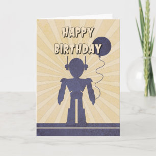 Robot Boy's Birthday Card Karte