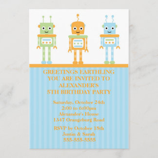 Robot Boys Geburtstagsparty Einladung