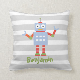 Robot Boys Nursery Room Decor Personalized Pillow Kissen