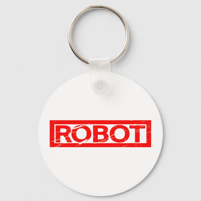 Robot-Briefmarke Schlüsselanhänger (Vorderseite)