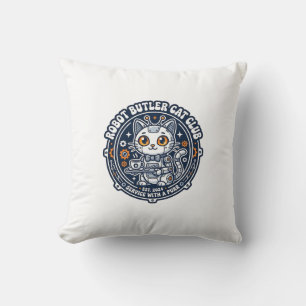 Robot Butler Katze Haustierliebhaber-Shirt Kunst - Kissen