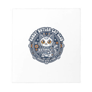 Robot Butler Katze Haustierliebhaber-Shirt Kunst - Notizblock