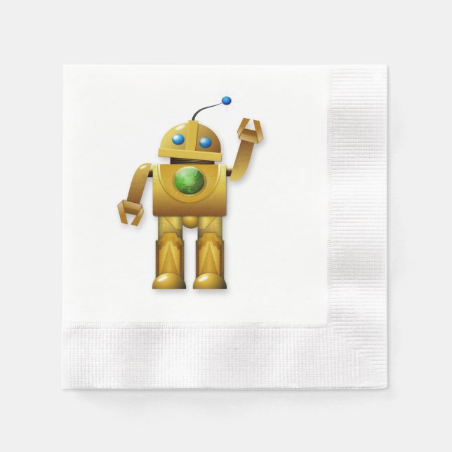 Robot-Cartoon Serviette (Vorderseite)