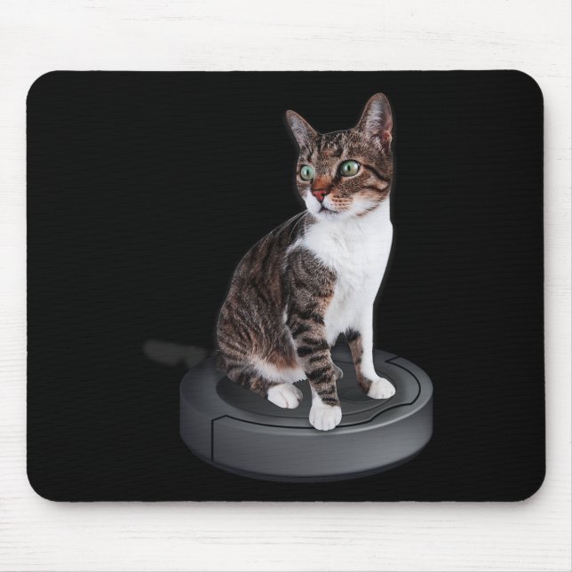 Robot Cat Vacuum Cleaner Feline Animal Niedlich Ca Mousepad (Vorne)