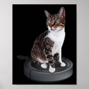 Robot Cat Vacuum Cleaner Feline Animal Niedlich Ca Poster