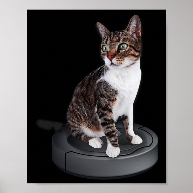 Robot Cat Vacuum Cleaner Feline Animal Niedlich Ca Poster (Vorne)