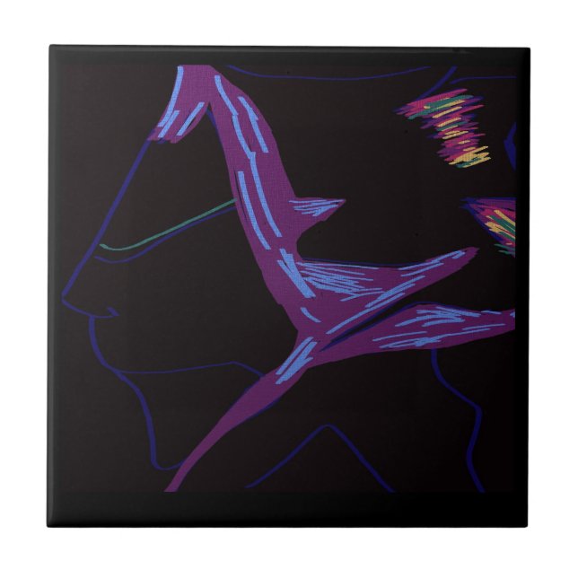 Robot Charakter Keramikfliese (Vorderseite)