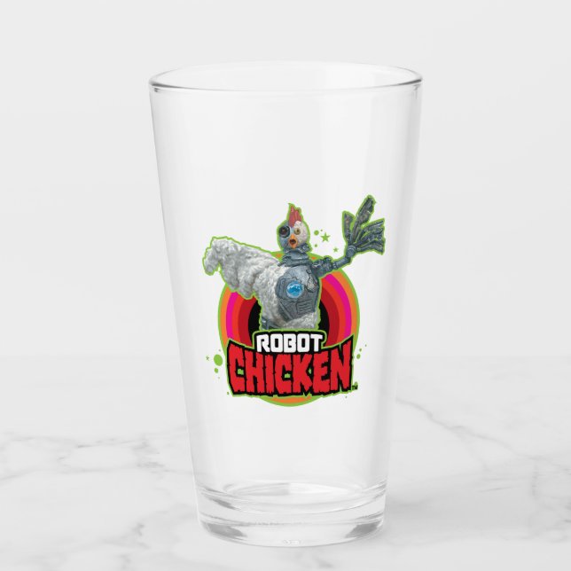 Robot Chicken Character Logo Glas (Vorderseite)