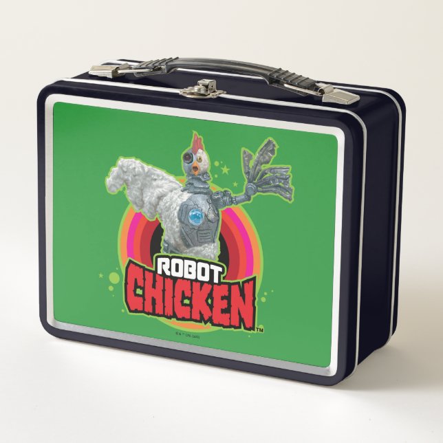 Robot Chicken Character Logo Metall Brotdose (Vorderseite)