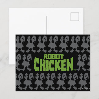 Robot Chicken Silhouette Pattern Postkarte