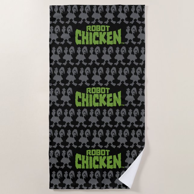 Robot Chicken Silhouette Pattern Strandtuch (Vorderseite)