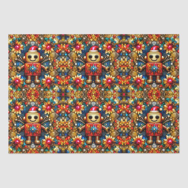 ~ Robot Christmas Wrapping ~ Seidenpapier (Vorderseite)