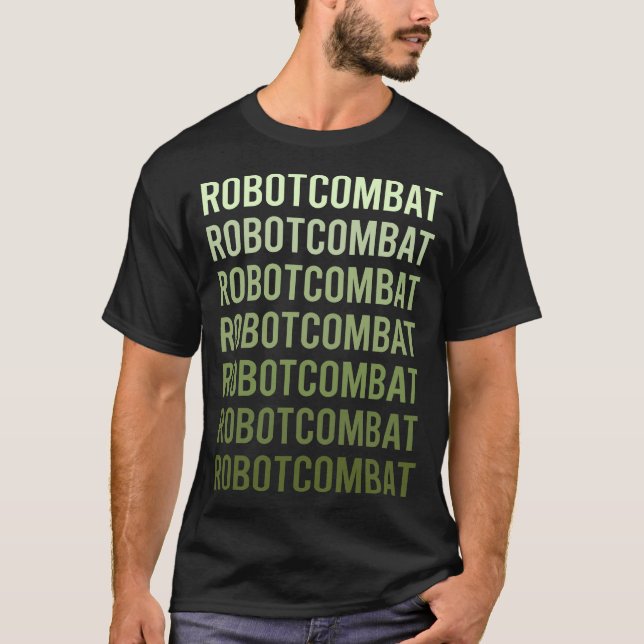 Robot Combat Roboter im grünen Text T-Shirt (Vorderseite)