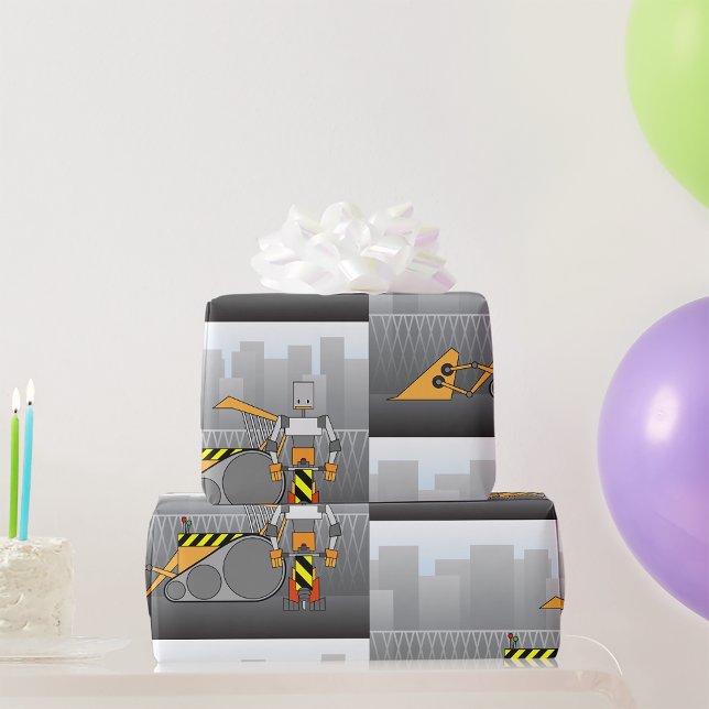 Robot Construction Worker Geschenkpapier (Von Creator hochgeladen)